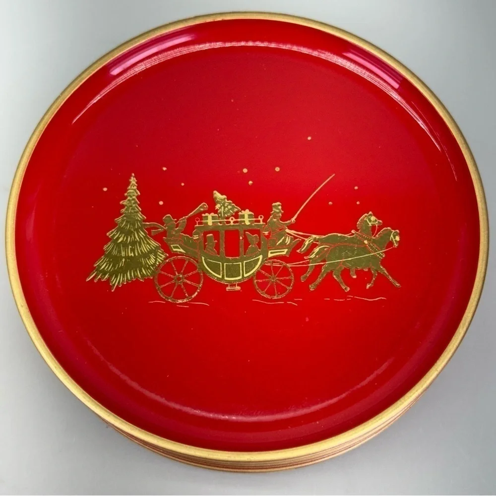 Vintage Otagiri Japan Laquerware Coaster Set